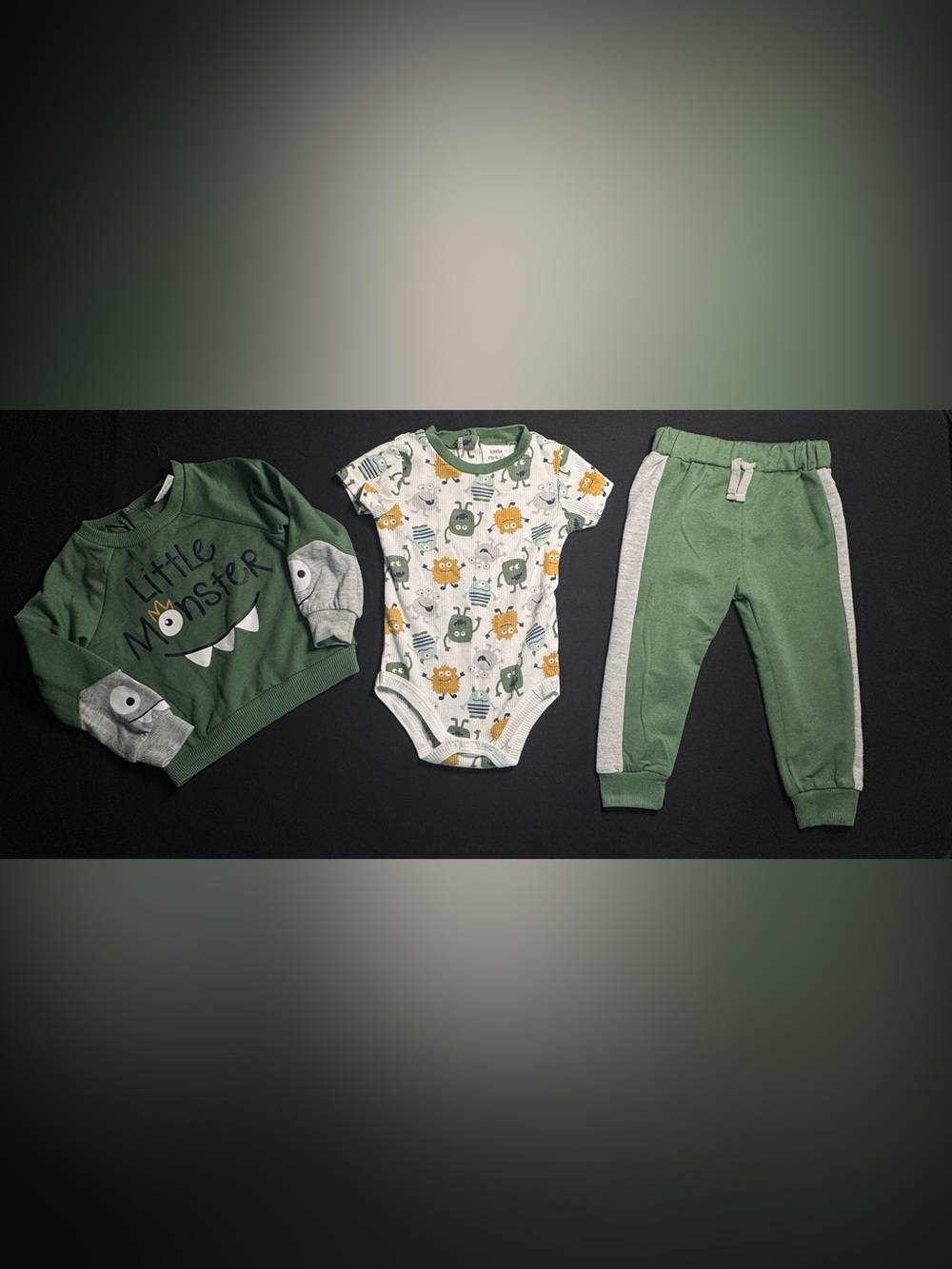 Little Ricky’s Little Monster 3-piece baby outfit